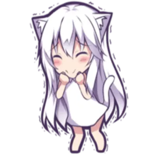 ☺️ Anime, Niedlich, Catgirl, Kawaii, Manga, Neko telegram sticker