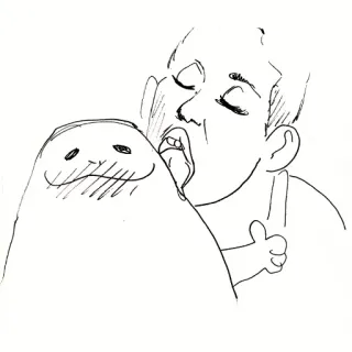 🌝 Blob, Leccare, Lingua, Illustrazione, Cartone animato, Schizzo telegram sticker