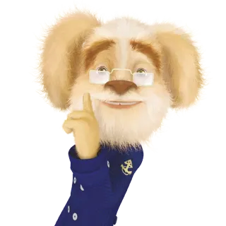 👆 chien, animal, lunettes, marin, capitaine telegram sticker