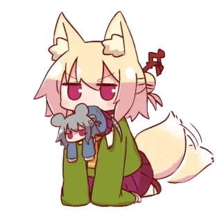 ❤️ Аниме, Девушка-лиса, Кэмономими, Каваий, Милый telegram sticker