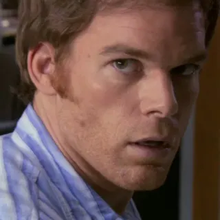 😯 Dexter Morgan Dexter asesino en serie, sangre, antihéroe, crimen, Michael C. Hall telegram sticker