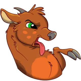 😨 veado, desenho animado, animal, fofo, engraçado whatsapp sticker