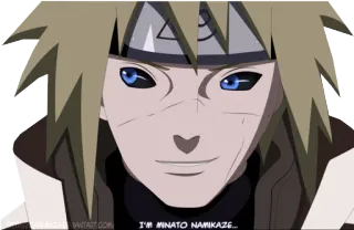 😊 Minato Namikaze Naruto I'M MINATO NAMIKAZE... anime, naruto, minato namikaze, ninja, blond hair, blue eyes whatsapp sticker