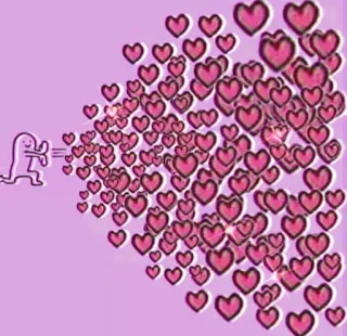 ✨ amor, corazones, dibujos animados, rosa, san valentín, afecto, dulce, caprichoso whatsapp sticker