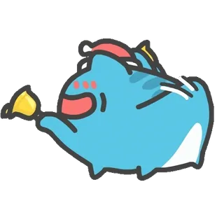 🔔 рождество, монстр, колокольчик, милый, мультфильм, праздник, стикер whatsapp sticker