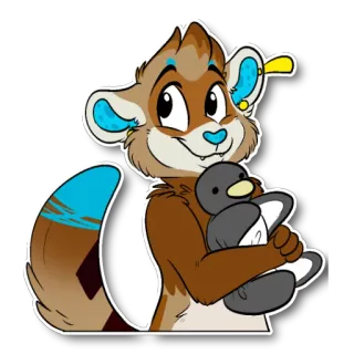 🐧 animal, loutre, dessin animé, autocollant, mignon, mammifère, poilu, pingouin whatsapp sticker
