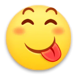 😋 Emoji, Uśmieszek, Język, Twarz, Żółty, Figlarny telegram sticker