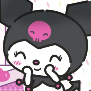 🕸 Kuromi cartoon, cute, skull, kawaii, sanrio telegram sticker