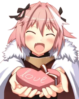 ❤ love anime, heart, love, cute, valentine telegram sticker