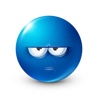 😒 Emoji, gruñón, malhumorado, azul, expresión, cara whatsapp sticker