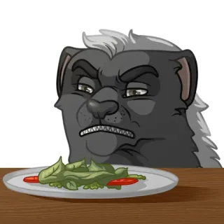🌽 ratel, salade, dégoût, animal, autocollant whatsapp sticker
