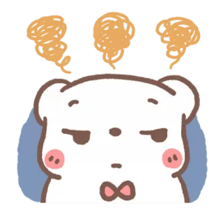 😒 ours, épuisé, fatigué, dessin animé, gribouillage, endormi telegram sticker