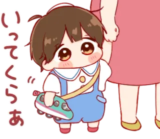 🎭 いってくらあ fofo, criança, trem, desenho animado, japonês whatsapp sticker