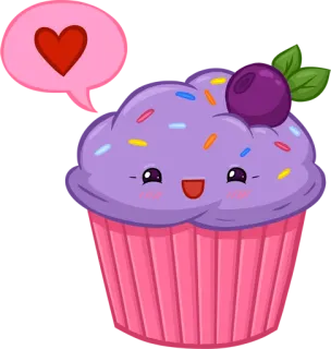 ✨ cupcake, dessert, sweet, heart, food, kawaii, cute telegram sticker