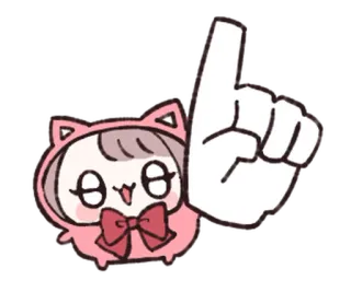 🦀 sticker, cat, pointing, cartoon whatsapp sticker