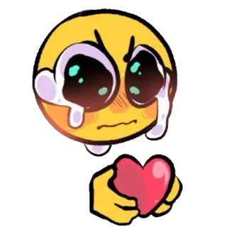 ❤️ emoji, pleurer, coeur, amour, mignon, expression, dessin animé telegram sticker