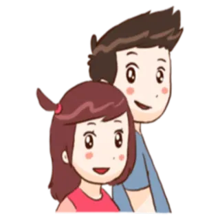 💑 Dessin animé, Couple, Amour, Relation, Mignon, Affectueux telegram sticker