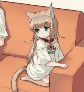 🧡 Anime, Nekomimi, Słodkie, Manga, Dziewczyna, Kawaii telegram sticker