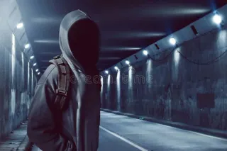 👨‍💻 hoodie, tunnel, dark, anonymous, mystery telegram sticker