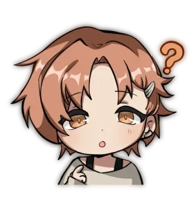 🤨 desenho animado, ponto de interrogação, fofo, adesivo, expressão, anime telegram sticker