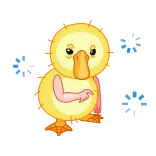 😀 anatroccolo, animale, carino, giallo, cartone animato telegram sticker