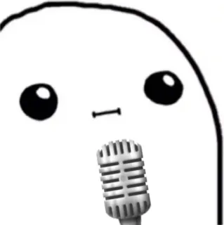 😐 микрофон, мультфильм, клякса, пение, запись, звук whatsapp sticker