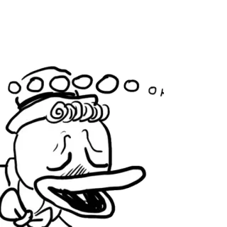 😍 아 Desenho animado, Pato, Sonolento, Sonhando, Animal telegram sticker