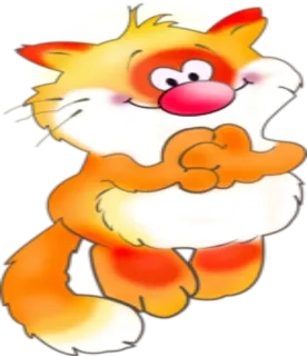 🙂 kat, cartoon, dier, schattig, oranje, wit, sticker whatsapp sticker