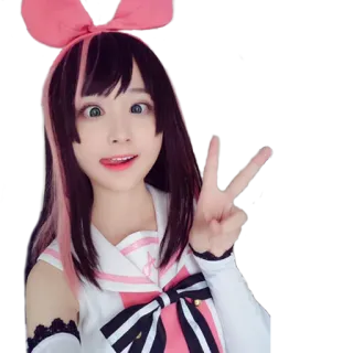 😜 Cosplay, Fofo, Garota, Rosa, Anime whatsapp sticker