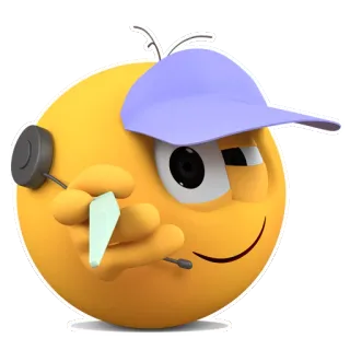 🙂 อิโมจิ, หน้า, สีเหลือง, หมวก, การแสดงออก telegram sticker