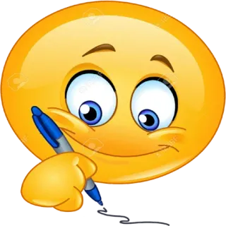 ✍ emoji, writing, pen, drawing, face, expression, cartoon telegram sticker
