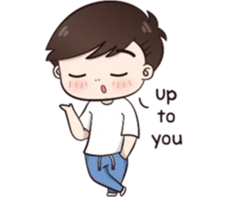 💁 up to you fofo, desenho animado, menino, você decide telegram sticker