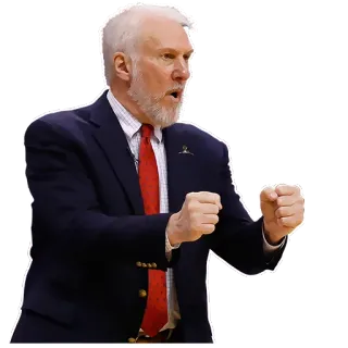😮 allenatore, pallacanestro, uomo, urlare, completo, cravatta telegram sticker