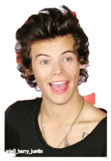 😃 Harry Styles niall_harry_justin harry styles, singer, one direction, celebrity, person, male telegram sticker