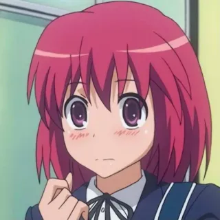 ❤️ anime, girl, red hair, school uniform, cute telegram sticker
