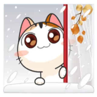 ☃ gato, fofo, inverno, desenho animado, animal, adesivo telegram sticker