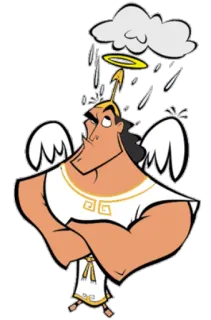 🌧 Kronk The Emperor's New Groove angel, cartoon, kronk, disney, funny, cloud, rain telegram sticker