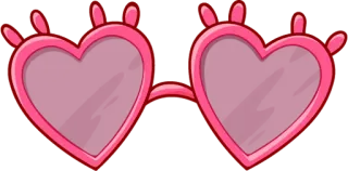👓 óculos de sol, coração, rosa, desenho animado, acessório telegram sticker