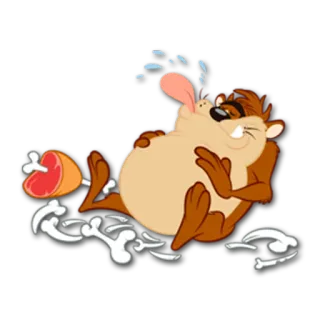 😴 Taz cartoon, Tasmanian Devil, Looney Tunes, food, meat, character, hungry telegram sticker