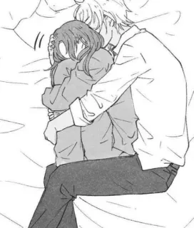 🌟 Anime, Cặp đôi, Ôm, Tình yêu, Lãng mạn telegram sticker