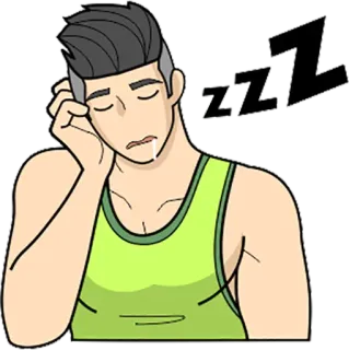 😜 ZZ sleeping, sleepy, tired, nap, zzz, man telegram sticker