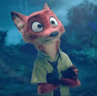 🦊 Nick Wilde Zootopia fuchs, cartoon, anthropomorph, charakter, disney, zoomania, tier telegram sticker