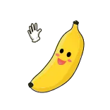 👋 Banane, Obst, süß, winkend, Emoji telegram sticker