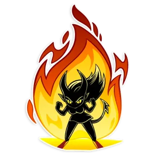 😠 demonio, fuego, dibujos animados, diablo, femenino telegram sticker