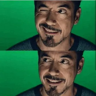 😜 Tony Stark Marvel Cinematic Universe 로버트 다우니 주니어, 윙크, 웃긴 얼굴, 밈, 아이언맨, MCU, 연예인 telegram sticker