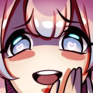 😈 Anime, Niedlich, Kawaii, Mädchen, Herzaugen whatsapp sticker