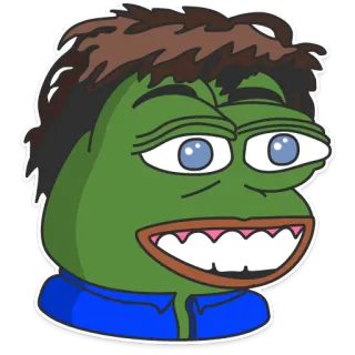 😁 Pepe the Frog frog, meme, cartoon, character telegram sticker