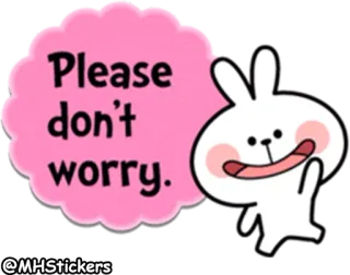 🤗 Please don't worry. kartun, kelinci, imut, khawatir, kawaii, salam telegram sticker