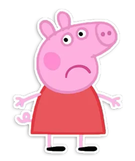 ☹️ Peppa Pig Cartoon, Varken, Roze, Kinderen, Animatie telegram sticker