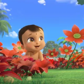 😍 baby, cartoon, flowers, nature, cute, infant telegram sticker